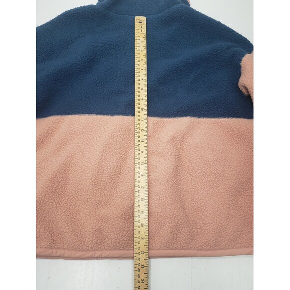 The North Face 1/4 Button Pullover Women’s L Blue & Pink Sleeve Button Pocket - Picture 9 of 10